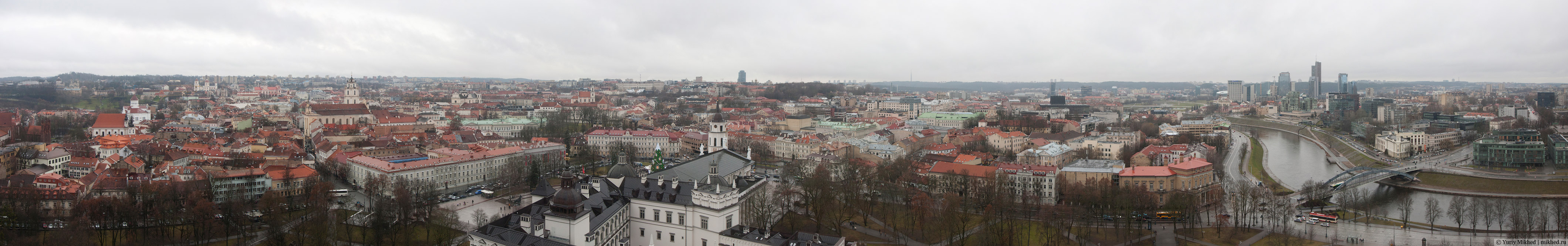 Вильнюс, панорама 270° с башни Гедымина
